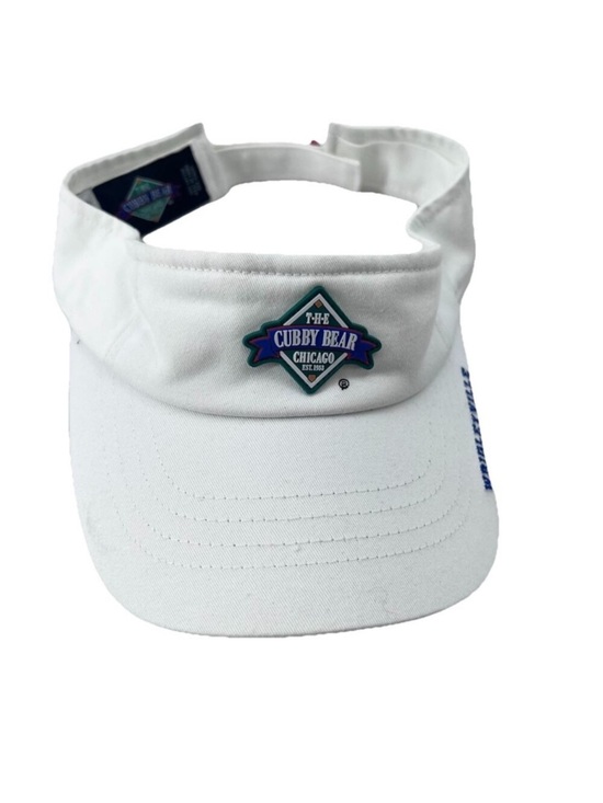 The Cubby Bear Other - The Cubby Bear Chicago Wrigleyville Baseball White Visor Cap Hat Adjustable